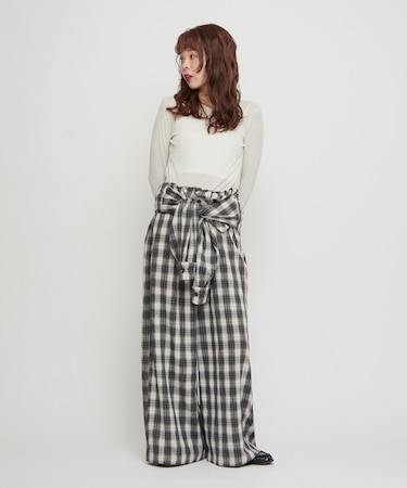 【willow】オンブレチェックオールインワン