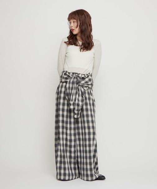 【willow】オンブレチェックオールインワン