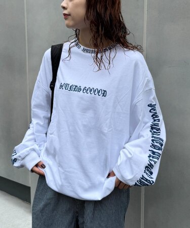 【S.G】襟リブプリントロゴロンTEE