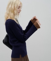 【洗える・6色展開】レースレイヤードライクアンチピリングリブニット