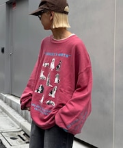 【S.G】DOGプリント刺繍ヴィンテージスウェット