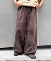 カットメルトンチェックカーブパンツ