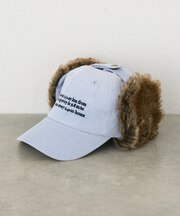 【KIDS】フライトファー付きコーデュロイロゴ刺繍CAP