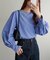 ブロード肩ギャザーブラウス
