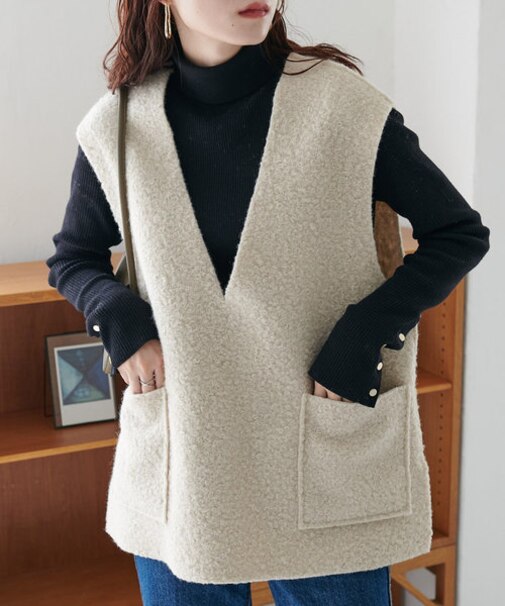 【WEB限定】フェイクウールベスト