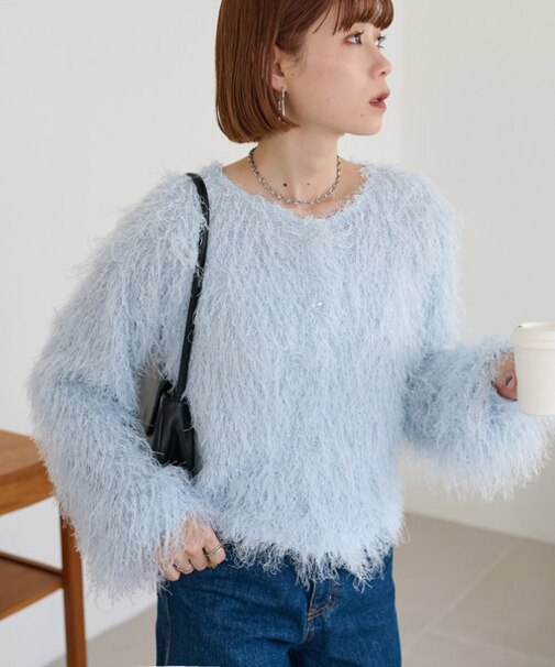 【秒映え】≪前後２WAY≫フリンジカーディガン《WEB限定カラーあり》