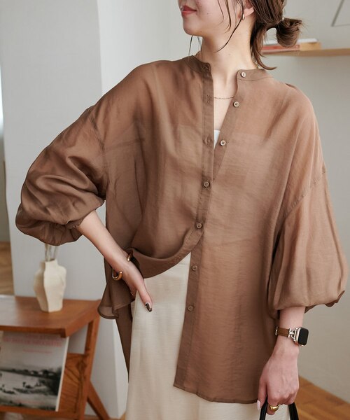 リバイバル】シアーバンドカラーシャツ《WEB限定カラーあり》｜ディス