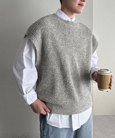 ネップヤーンニットベスト