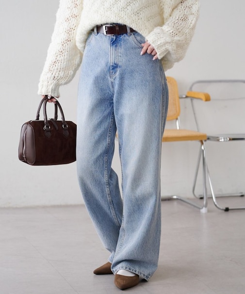 USコットンデニムストレートパンツ