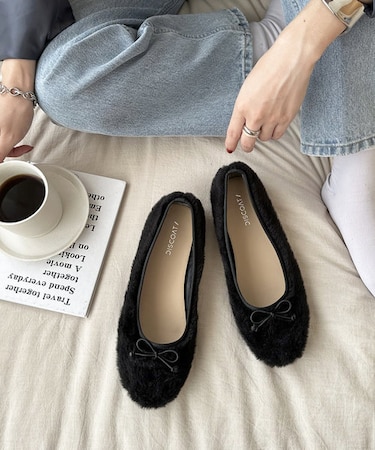 シャギーバレエシューズ