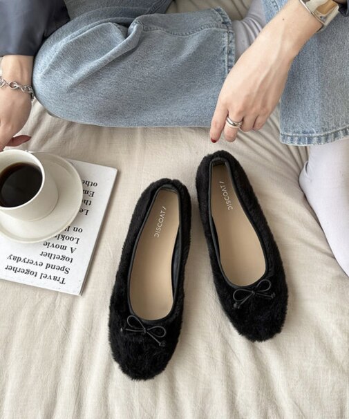 シャギーバレエシューズ