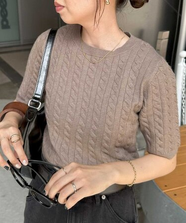 モチモチケーブル半袖プルオーバー《WEB限定カラーあり》