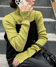 【新色追加!】リブ袖口ボタンタートル《WEB限定カラーあり》