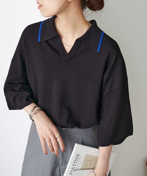 ユニセックス】配色スキッパーニット｜ディスコートの通販