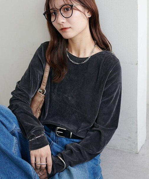 【ベストセラー】フロッキーメッシュロングスリーブ《WEB限定カラーあり》