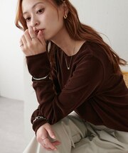 【ベストセラー】フロッキーメッシュロングスリーブ《WEB限定カラーあり》