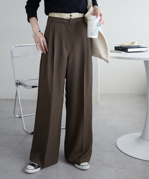 平成エモ】2タックダブルウエストワイドパンツ｜ディスコートの通販