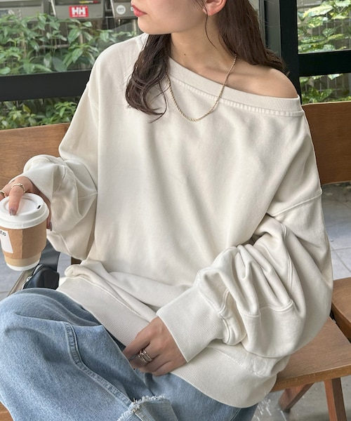 新品 ディスコート【ヘルシー大人見え♪】ピグメントワンショルスウェット ピグメントワンショルスウェット｜ディスコートの通販｜&mall
