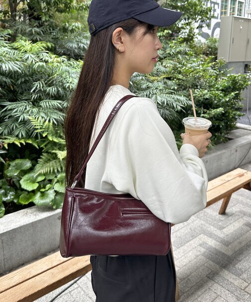 オイル調2WAYポケットショルダーバッグ