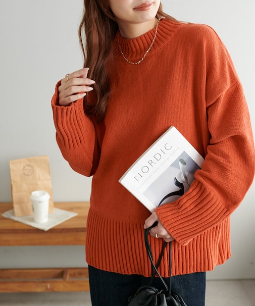 【WEB限定】モール糸ハイネックプルオーバー