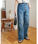 ビンテージ加工デニムストレートパンツ