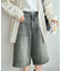 ビンテージ加工デニムハーフパンツ