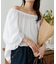 コットンシアーオフショルブラウス5分袖