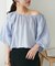 コットンシアーオフショルブラウス5分袖