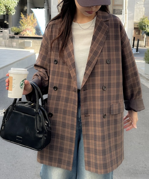 【ユニセックス】チェックライトジャコット