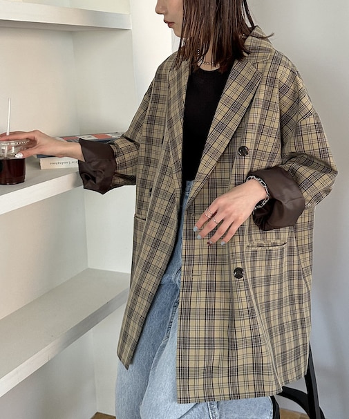 【ユニセックス】チェックライトジャコット