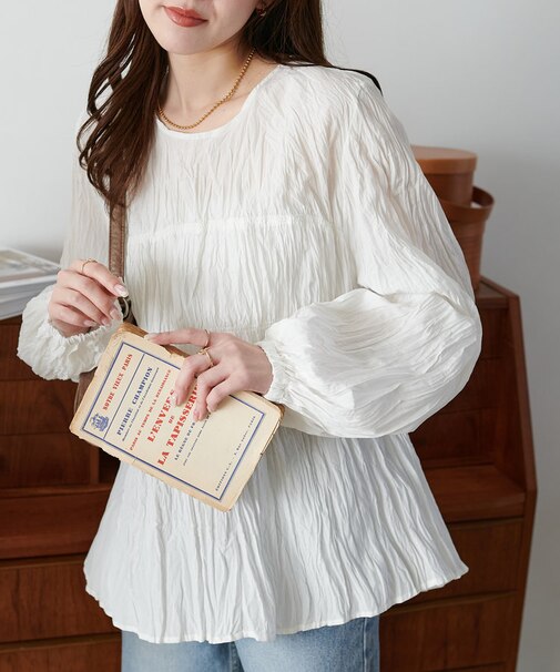 ワッシャーシャーリングブラウス