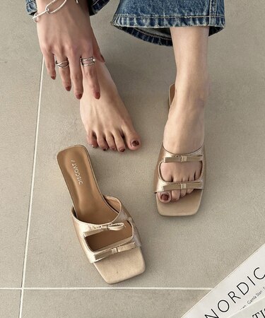 サテンリボンミュール《詳細動画あり》