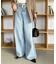 ロープベルトライトデニムワイドパンツ