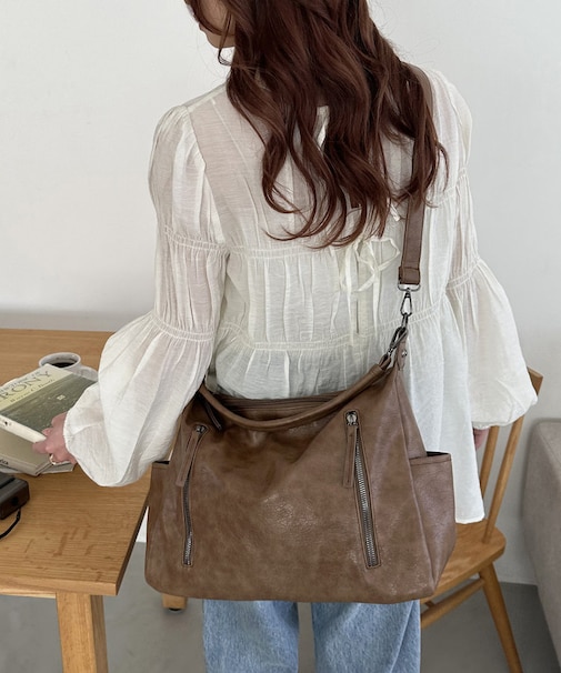 オイル調2wayビッグホーボーバッグ