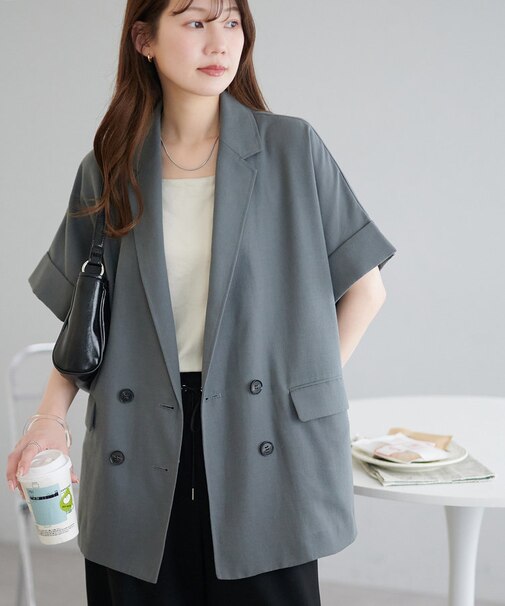 リネンライク半袖シャツジャケット《WEB限定カラーあり》