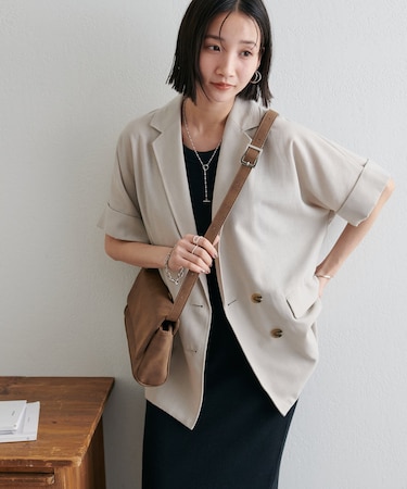 リネンライク半袖シャツジャケット《WEB限定カラーあり》
