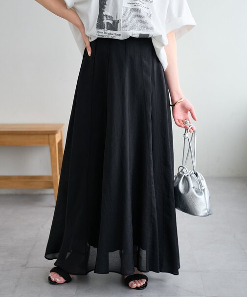 シアーボリュームフレアスカート
