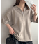 【ユニセックス】リネンタッチハーフジップ半袖ニット