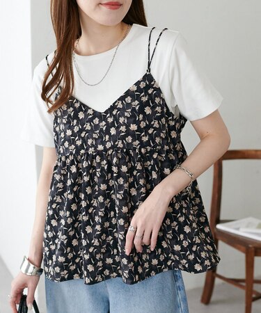 花柄Vネックキャミ