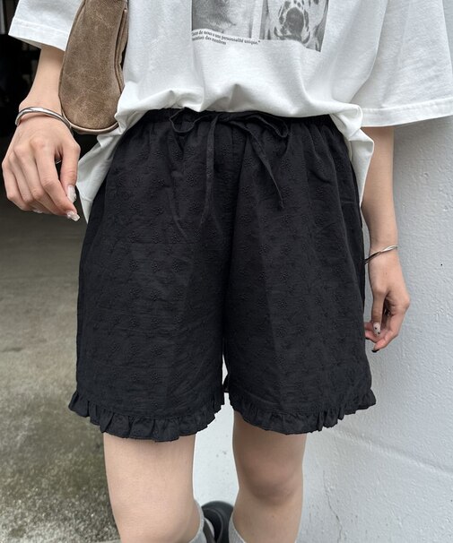 【umm.】フリルレースショートパンツ