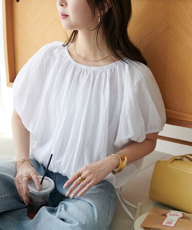 【3WAY仕様】ギャザーバルーンブラウス《WEB限定カラーあり》