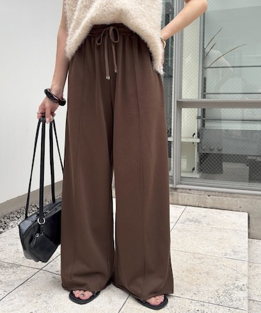 【新色追加/サイズ展開あり/春夏素材】ライトオンス裏毛センタープレスワイドパンツ