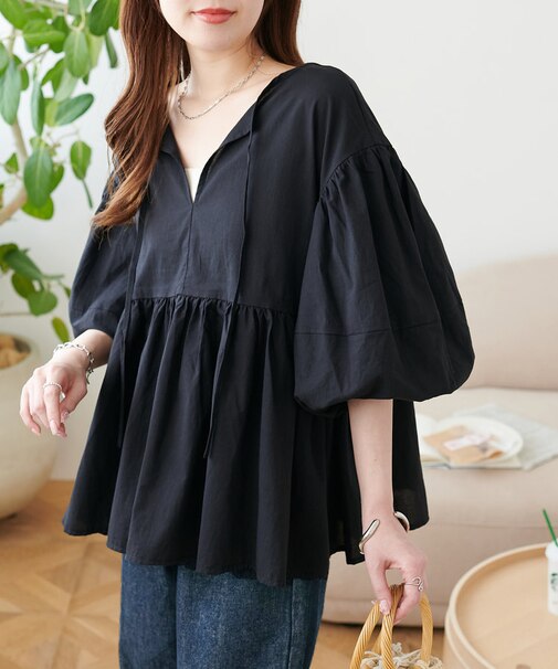 前後2way袖バルーンブラウス
