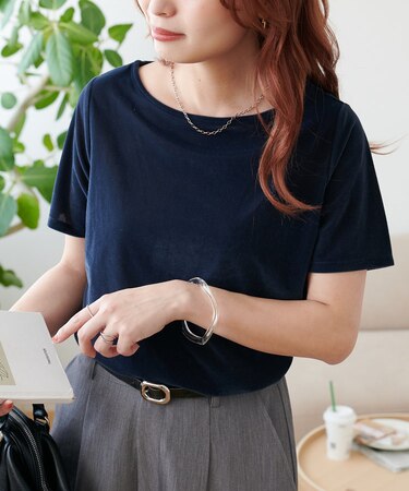 ベロア5分袖Tシャツ