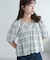 【umm.】チェック袖バルーンブラウス