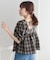【umm.】チェック袖バルーンブラウス