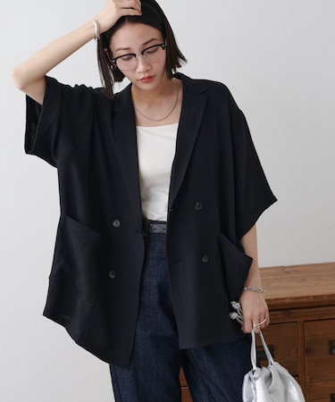 【ユニセックス/WEB限定】スラブイージーテーラーカラー半袖シャツ