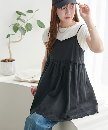 レース使いキャミチュニック