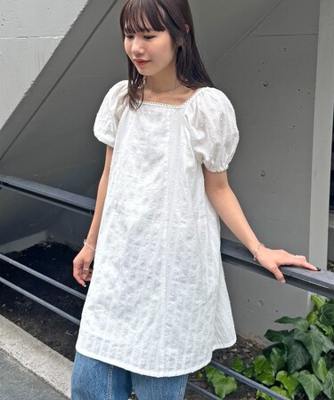【umm.】ドビードット半袖ミニワンピース