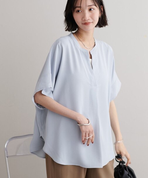 【シワになりにくい〇】キレイメスキッパーブラウス